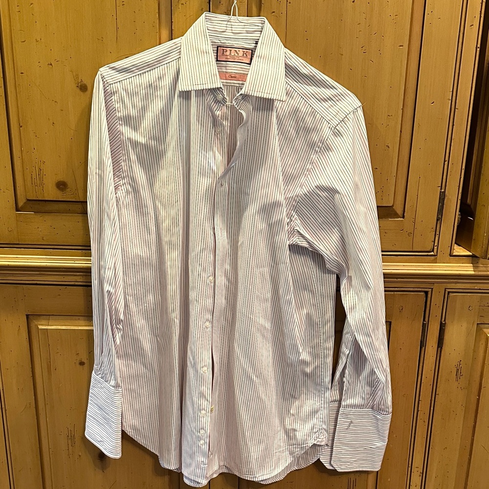 PINK Thomas Pink Striped Shirt